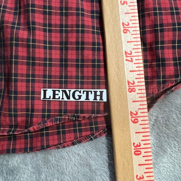 L.L. Bean Wrinkle Resistant Button Down Shirt Mens Large Style 0 YP38 Red Plaid - Picture 6 of 7